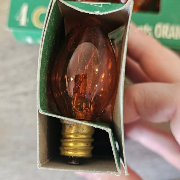 90s C7 Clear Orange Replacement Bulbs‎ Halloween Christmas 3 Pack Of 11 Bulbs - Picture 3 of 7